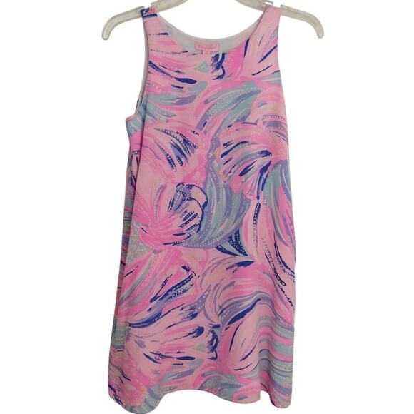 Lilly Pulitzer Jackie Shift Dress Size XXS Pink Blue Silk Lined Beachy - Picture 2 of 9